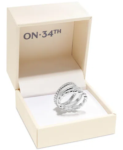 On 34th Silver-tone 3-pc. Set Twist Stack Rings, Exclusively At Macy's In Gold