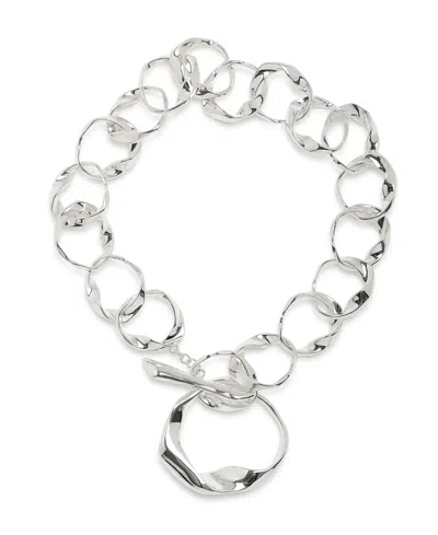 Robert Lee Morris Soho Sculpted Link Collar Necklace In Silver
