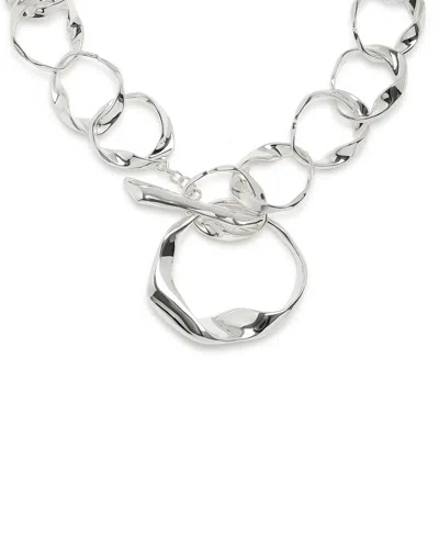 Robert Lee Morris Soho Sculpted Link Collar Necklace In Silver