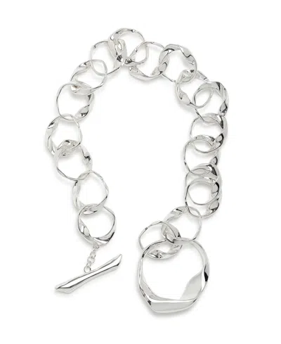 Robert Lee Morris Soho Sculpted Link Collar Necklace In Silver
