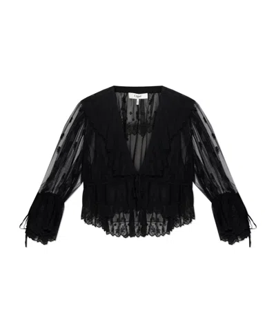 Chloé Cropped-spitzentop Mit V-ausschnitt In Black