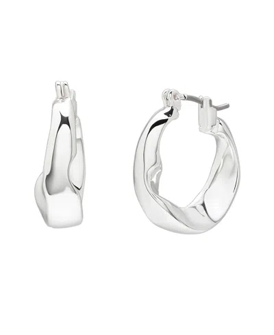 Robert Lee Morris Soho Sculpted Small Hoop Earrings In Silver