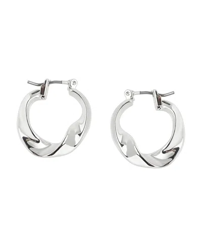 Robert Lee Morris Soho Sculpted Small Hoop Earrings In Silver