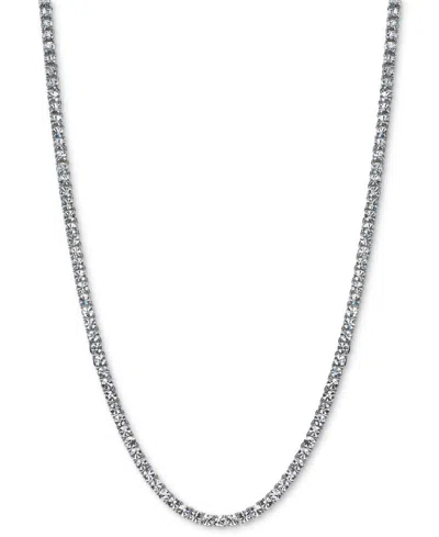 On 34th Crystal All-around Tennis Necklace, 15" + 2" Extender, Exclusively At Macy's In Silver