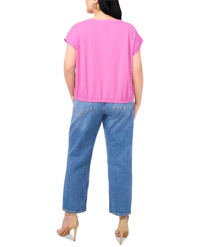 Vince Camuto Plus Size Elastic-hem Cap-sleeve Top In Violet Blush