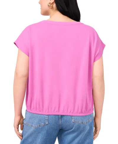 Vince Camuto Plus Size Elastic-hem Cap-sleeve Top In Violet Blush