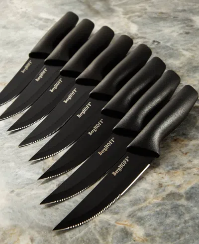 Berghoff Serrated Stainless Steel 8-piece Steak Knife Set In Black