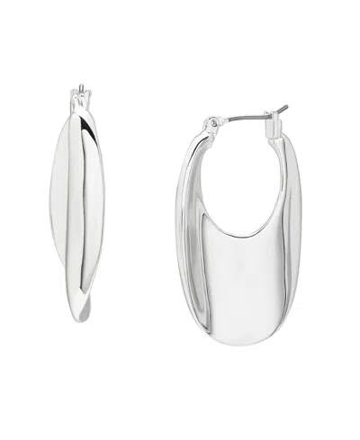 Robert Lee Morris Soho Sculpted Oval Hoop Earrings In Silver