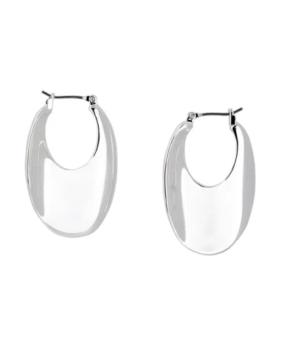 Robert Lee Morris Soho Sculpted Oval Hoop Earrings In Silver