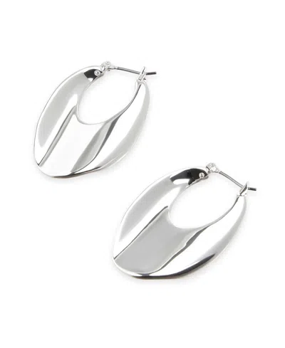 Robert Lee Morris Soho Sculpted Oval Hoop Earrings In Silver