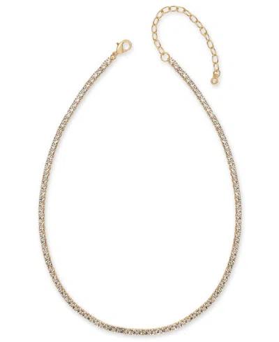 On 34th Crystal All-around Tennis Necklace, 15" + 2" Extender, Exclusively At Macy's In Gold