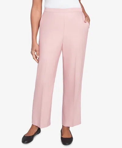 Alfred Dunner Women's Estate Of Mind Pull-on Short Length Pants In Pink