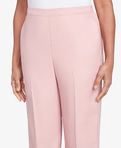 Alfred Dunner Women's Estate Of Mind Pull-on Short Length Pants In Pink