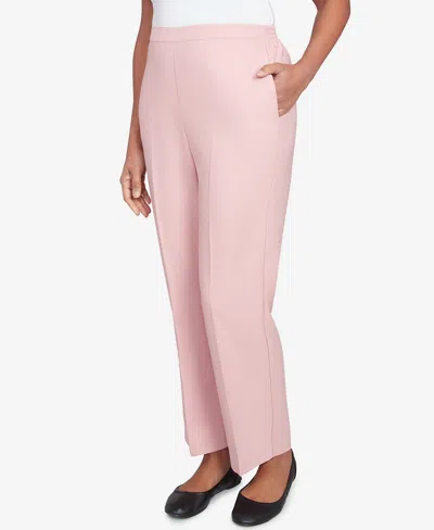 Alfred Dunner Women's Estate Of Mind Pull-on Short Length Pants In Pink