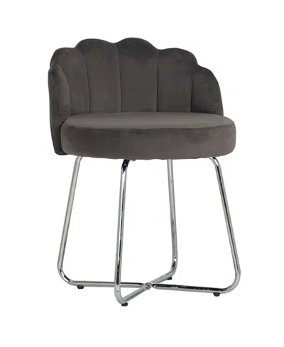 Hillsdale 25.25" Metal Catalina Vanity Stool In Dark Gray