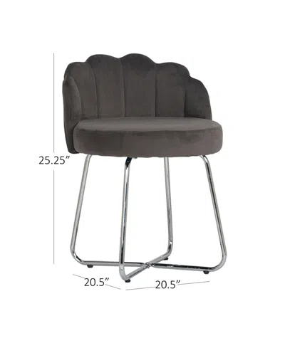 Hillsdale 25.25" Metal Catalina Vanity Stool In Dark Gray