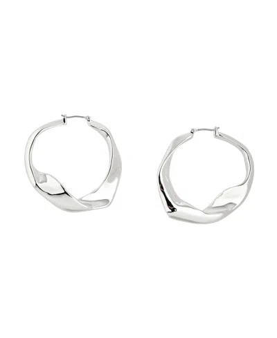 Robert Lee Morris Soho Sculpted Large Hoop Earrings In Silver
