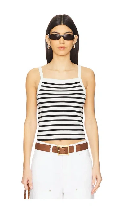 La Ligne Striped Cropped Tank In White