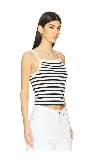 La Ligne Striped Cropped Tank In White