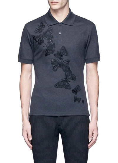 Alexander Mcqueen Butterfly Embroidered Polo Shirt