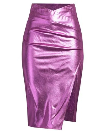 Elisabetta Franchi Woman Midi Skirt Fuchsia Size 6 Viscose In Pink