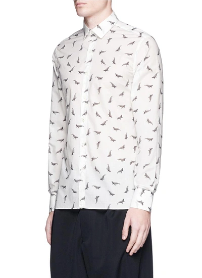 Shop Lanvin 'evolutive' Slim Fit Whale Print Shirt
