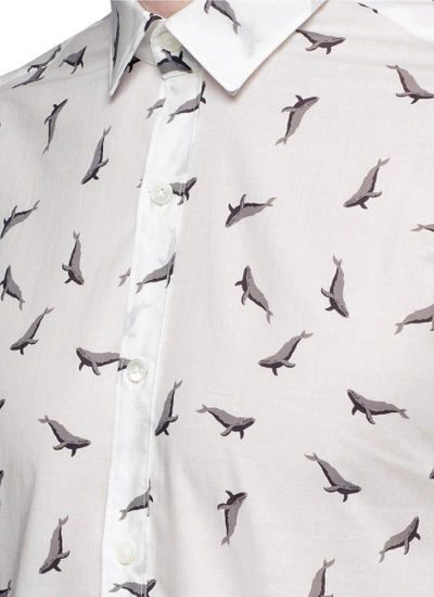 Shop Lanvin 'evolutive' Slim Fit Whale Print Shirt