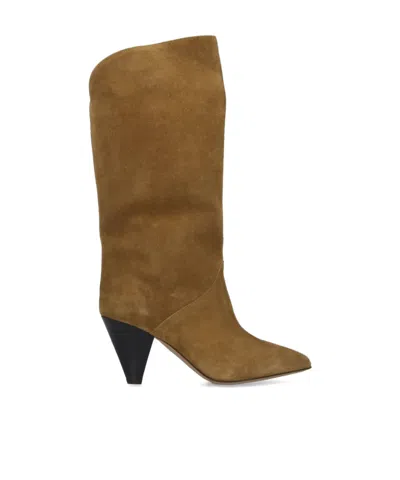 Isabel Marant Heel Cone Knee Pointed Suede In Brown