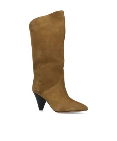 Isabel Marant Heel Cone Knee Pointed Suede In Brown