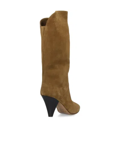Isabel Marant Heel Cone Knee Pointed Suede In Brown