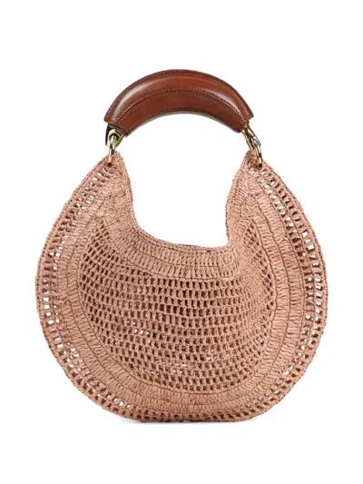 Chloé Chloe Women Antiqued Pink Raffia Banana Handbag In Neutral