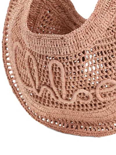 Chloé Chloe Women Antiqued Pink Raffia Banana Handbag In Neutral