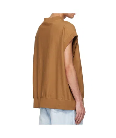 Hed Mayner Cap Sleeve Sweatshirt In Yellow-brown