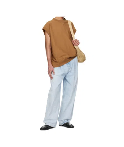 Hed Mayner Cap Sleeve Sweatshirt In Yellow-brown