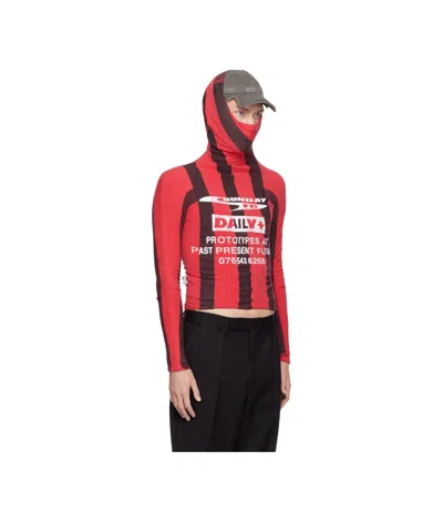 Prototypes Twisted Hood Longsleeve Hoodie In Multi