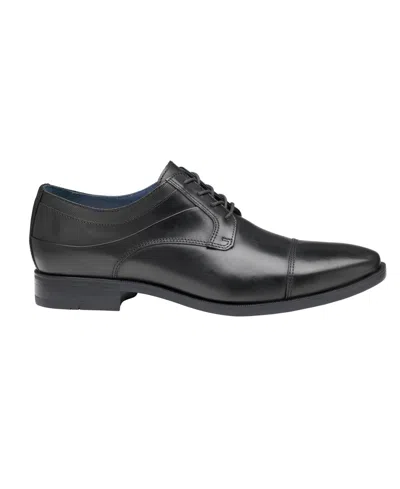 Johnston & Murphy Men's Landry Embossed Cap Toe Shoe In Black