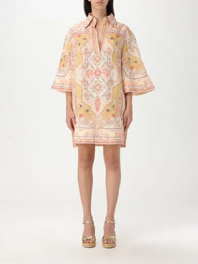 Zimmermann Wylie Printed Linen Tunic In Nude