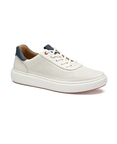 Johnston & Murphy Men's Anders Perforated U-throat Sneaker In White Full Grain