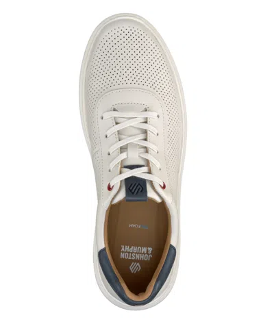 Johnston & Murphy Men's Anders Perforated U-throat Sneaker In White Full Grain