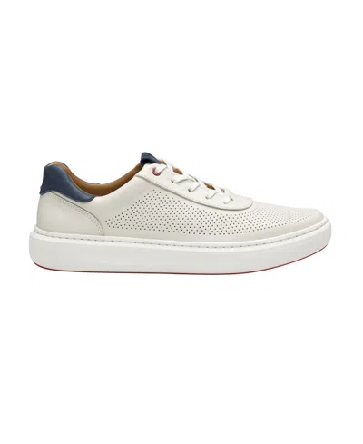 Johnston & Murphy Men's Anders Perforated U-throat Sneaker In White Full Grain
