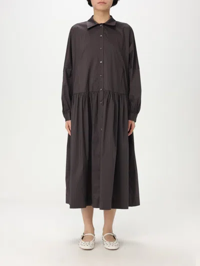 Liviana Conti Buttoned Gathered Dress In Rot