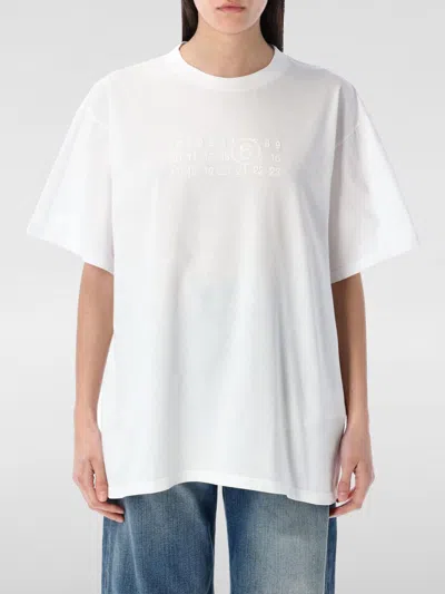 Mm6 Maison Margiela Mm6 By Maison Margiela Numeric Logo T-shirt In Weiss
