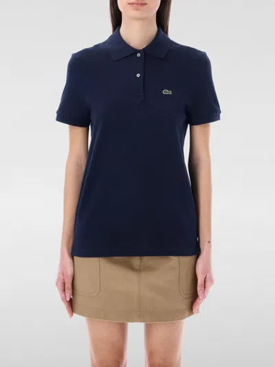 Lacoste Cotton Pique Polo In Navy