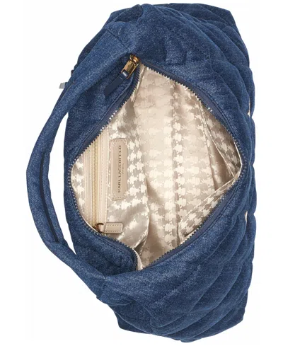 Karl Lagerfeld Voyage Quilted Denim Hobo Bag In Washed Denim