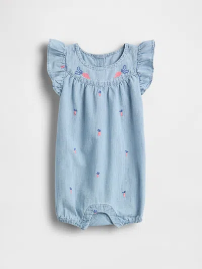 Gap Baby Peter Rabbit™ Chambray Shorty One-piece In Chambray Print