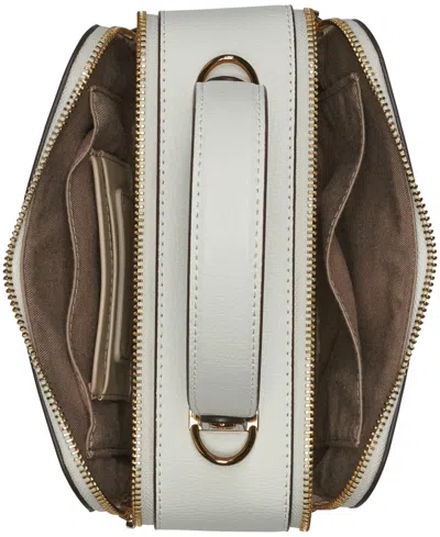 Karl Lagerfeld Simone Embroidered Camera Crossbody In White,pink