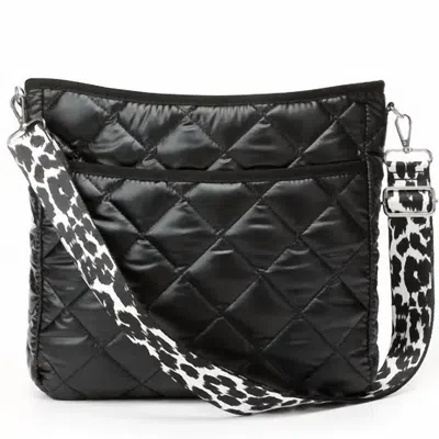 Accessorize Me Diamond Puffer Crossbody In Black In Black