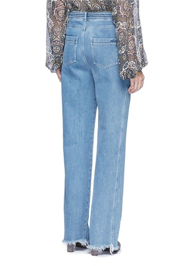 Shop Chloé Frayed Cuff Cotton Jeans