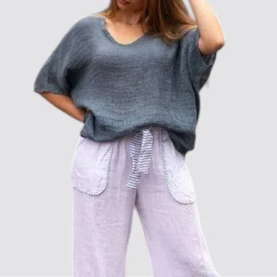 Tina Stephens Italy Candi Enzyme Top In Ash Blue In Multi