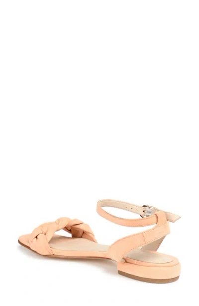 Journee Signature Sellma Braided Ankle Strap Sandal In Coral